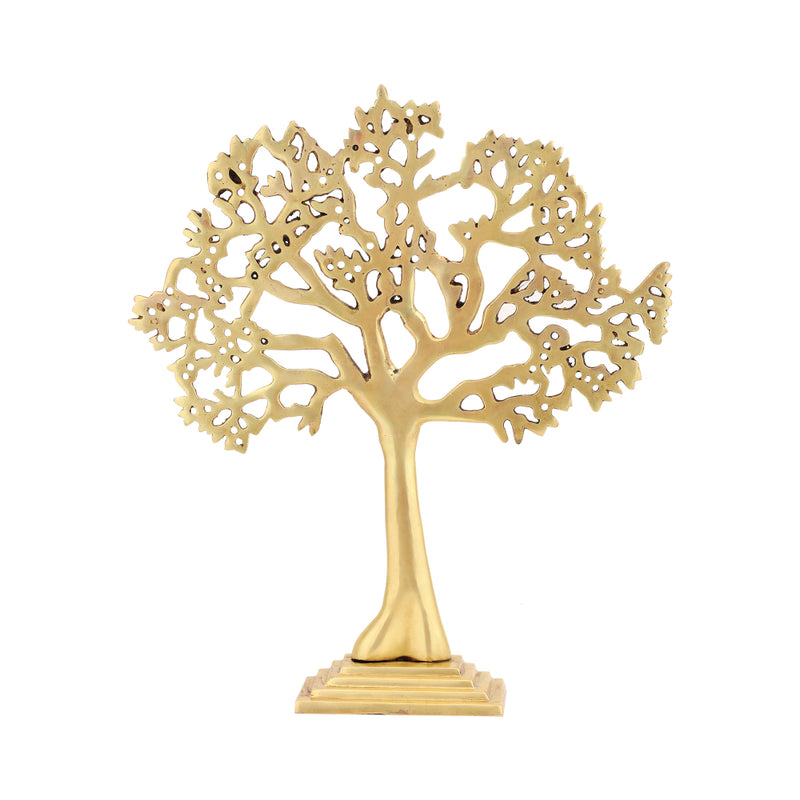 Brass Tree - intricately crafted brass tree sculpture, golden finish, represents strength, growth, and connection to nature, adds a natural and organic element to your home decor, symbolizes stability and grounding, a beautiful centerpiece or accent piece for any room, available in various sizes and designs, a timeless and versatile addition to your collection of brass sculptures and figurines, perfect for nature enthusiasts and those seeking a serene and harmonious atmosphere.