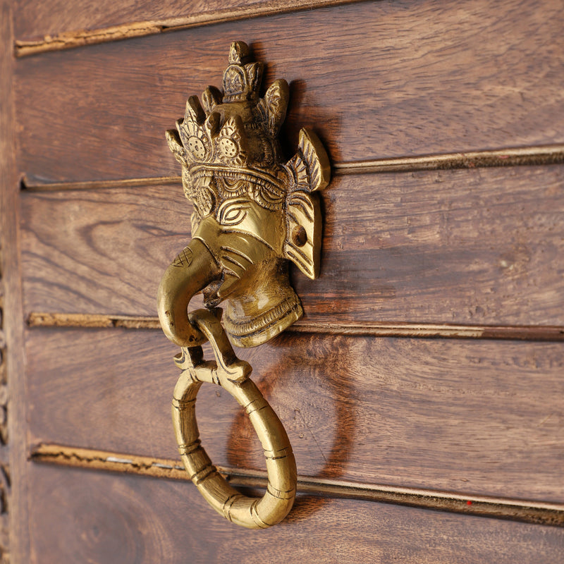 Brass Door Knocks - intricately designed brass door knockers, golden finish, adds a touch of charm and elegance to any door, durable and long-lasting, creates a unique and welcoming entrance to your home or office, symbolizes hospitality and attention to detail, available in various designs and sizes to suit different door styles, a functional and decorative addition to your door hardware, perfect for enhancing the curb appeal of your property.