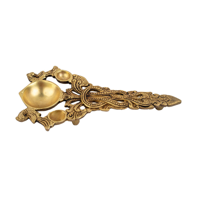 Brass Pooja Spoon - beautifully crafted brass spoon for religious rituals, ideal for offering sacred substances during prayers and ceremonies, golden finish, perfect for home puja setups and spiritual practices, symbolizes purity and devotion, enhances the sacredness of rituals, a functional and auspicious addition to your pooja essentials and religious artifacts.