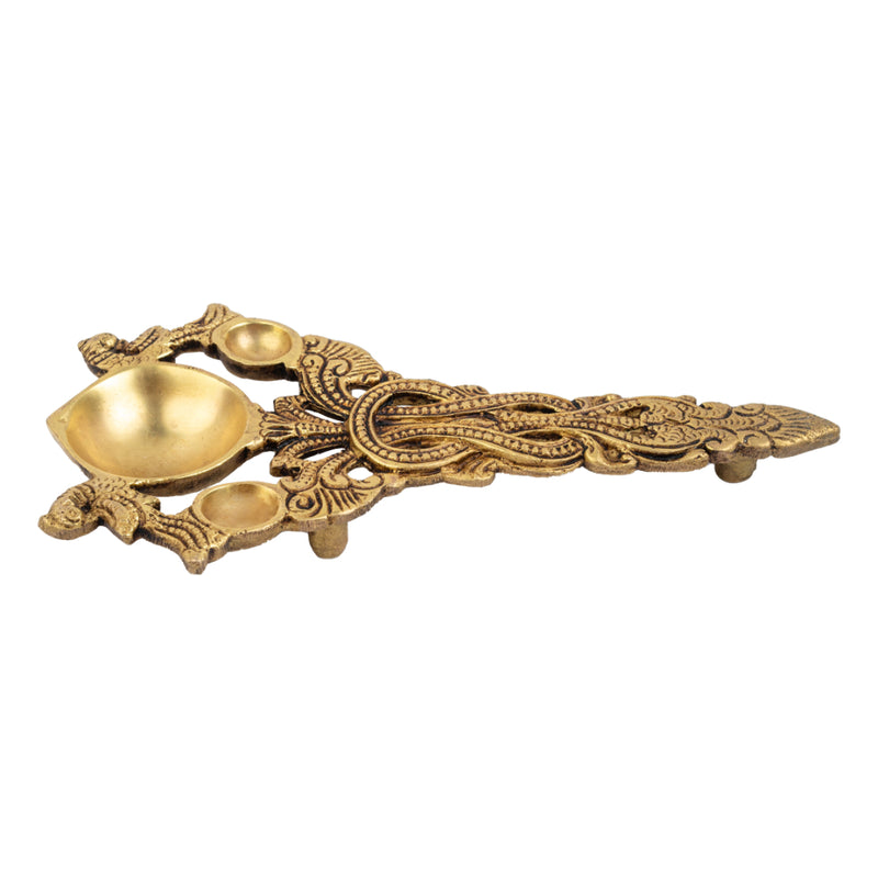 Brass Pooja Spoon - beautifully crafted brass spoon for religious rituals, ideal for offering sacred substances during prayers and ceremonies, golden finish, perfect for home puja setups and spiritual practices, symbolizes purity and devotion, enhances the sacredness of rituals, a functional and auspicious addition to your pooja essentials and religious artifacts.