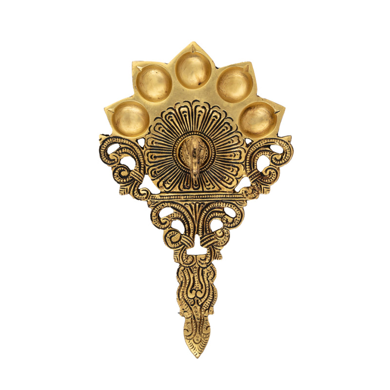 Brass Pooja Spoon - beautifully crafted brass spoon for religious rituals, ideal for offering sacred substances during prayers and ceremonies, golden finish, perfect for home puja setups and spiritual practices, symbolizes purity and devotion, enhances the sacredness of rituals, a functional and auspicious addition to your pooja essentials and religious artifacts.