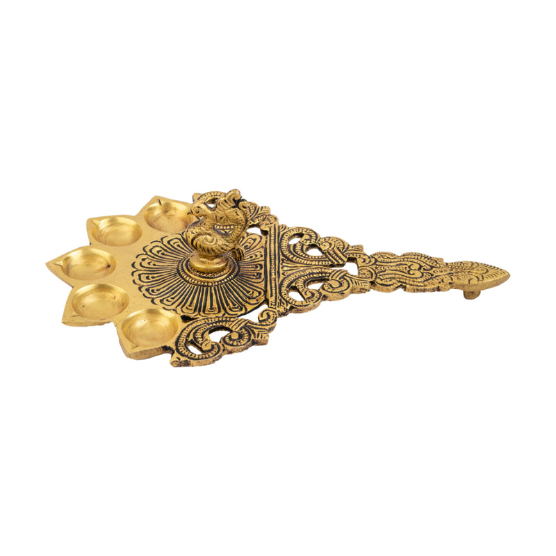 Brass Pooja Spoon - beautifully crafted brass spoon for religious rituals, ideal for offering sacred substances during prayers and ceremonies, golden finish, perfect for home puja setups and spiritual practices, symbolizes purity and devotion, enhances the sacredness of rituals, a functional and auspicious addition to your pooja essentials and religious artifacts.