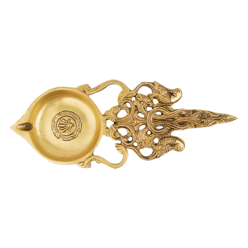 Brass Pooja Spoon - beautifully crafted brass spoon for religious rituals, ideal for offering sacred substances during prayers and ceremonies, golden finish, perfect for home puja setups and spiritual practices, symbolizes purity and devotion, enhances the sacredness of rituals, a functional and auspicious addition to your pooja essentials and religious artifacts.