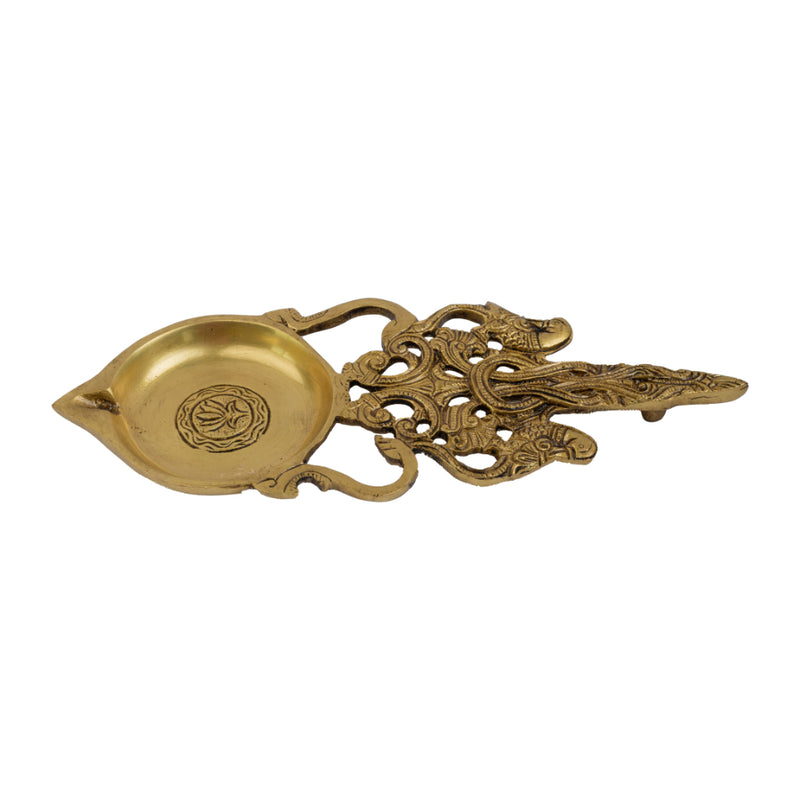 Brass Pooja Spoon - beautifully crafted brass spoon for religious rituals, ideal for offering sacred substances during prayers and ceremonies, golden finish, perfect for home puja setups and spiritual practices, symbolizes purity and devotion, enhances the sacredness of rituals, a functional and auspicious addition to your pooja essentials and religious artifacts.