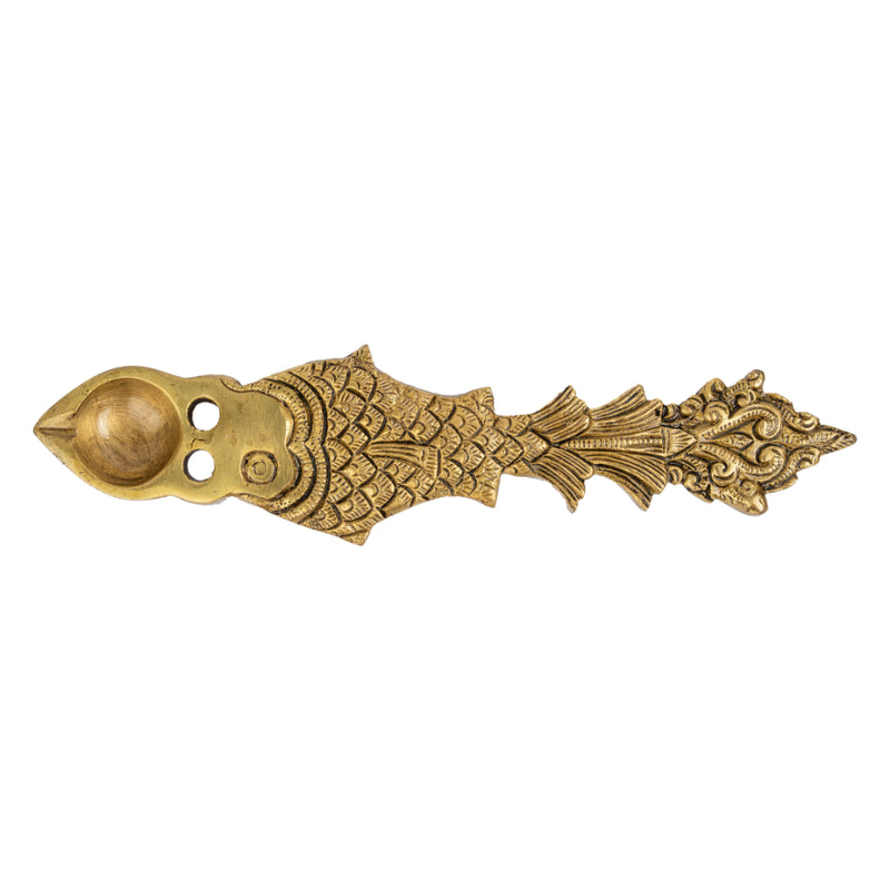 Brass Pooja Spoon - beautifully crafted brass spoon for religious rituals, ideal for offering sacred substances during prayers and ceremonies, golden finish, perfect for home puja setups and spiritual practices, symbolizes purity and devotion, enhances the sacredness of rituals, a functional and auspicious addition to your pooja essentials and religious artifacts.