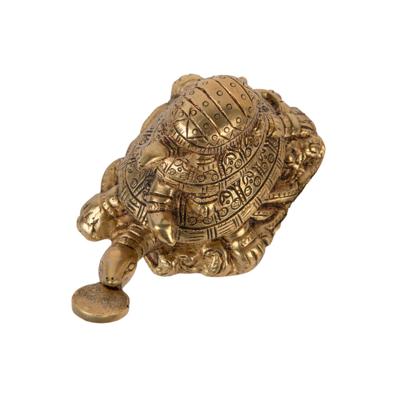 Brass turtle product - meticulously crafted brass sculpture, charming turtle design, intricate details, golden finish, decorative home accent, symbolizes longevity and wisdom, adds a touch of serenity to any space, ideal gift for turtle enthusiasts and nature-inspired decor.