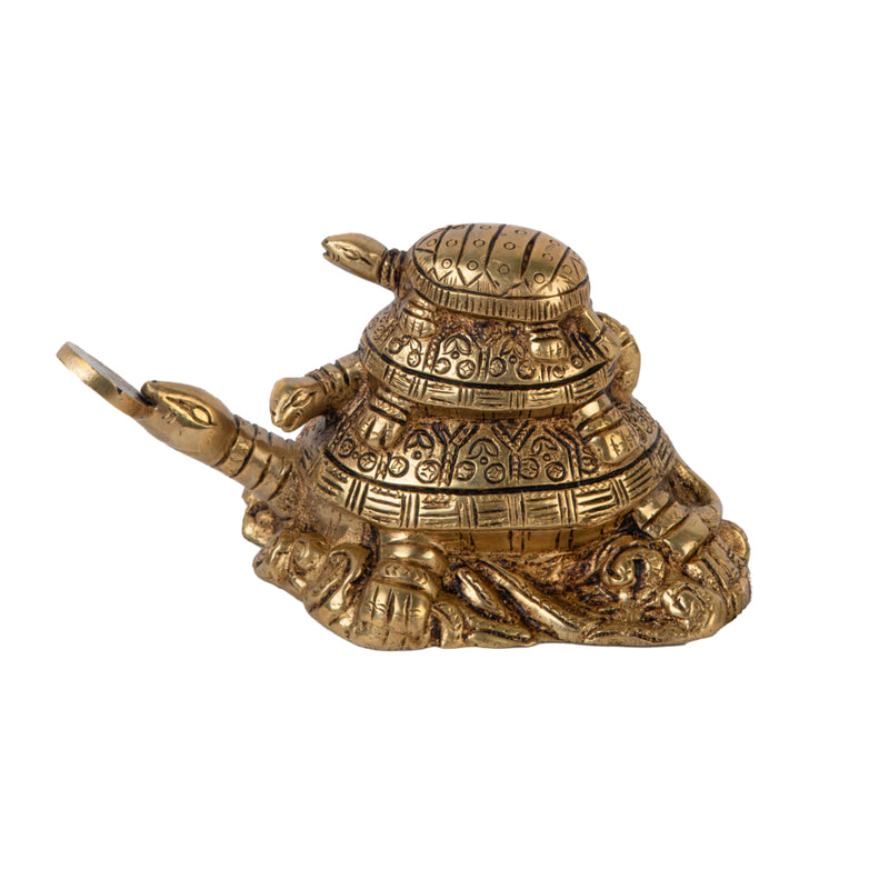 Brass turtle product - meticulously crafted brass sculpture, charming turtle design, intricate details, golden finish, decorative home accent, symbolizes longevity and wisdom, adds a touch of serenity to any space, ideal gift for turtle enthusiasts and nature-inspired decor.