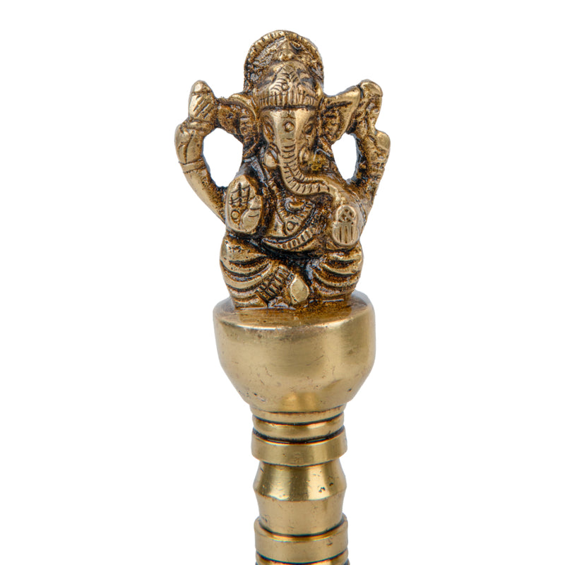 Brass Pooja Bells - meticulously designed brass bells for religious ceremonies, golden finish, decorative home accent, emits a melodious and auspicious sound, perfect for enhancing the sacred atmosphere during pooja (worship), ideal for rituals, prayers, and spiritual practices, symbolizes devotion and divine connection, enhances the ambiance with positive vibrations and spiritual energy, a traditional and essential addition to your collection of brass artifacts for pooja rituals.