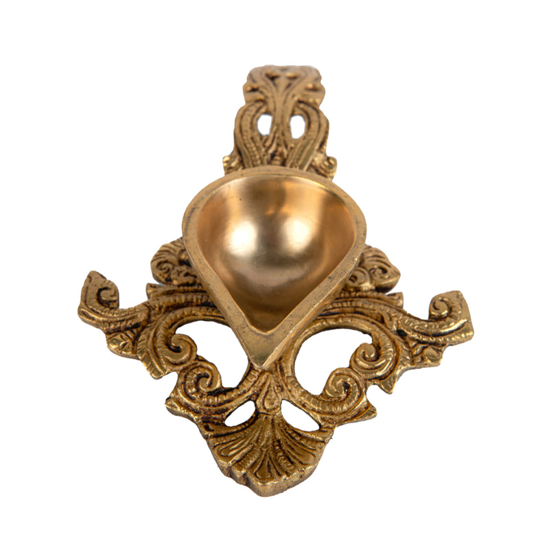 Brass Pooja Spoon - beautifully crafted brass spoon for religious rituals, ideal for offering sacred substances during prayers and ceremonies, golden finish, perfect for home puja setups and spiritual practices, symbolizes purity and devotion, enhances the sacredness of rituals, a functional and auspicious addition to your pooja essentials and religious artifacts.