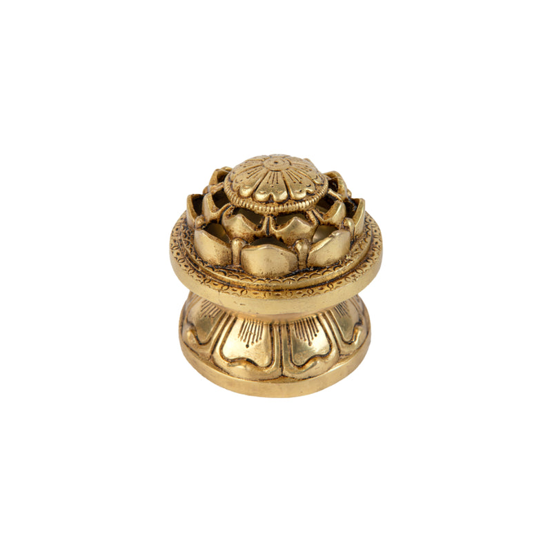 Brass Dhoop Dani - elegantly designed brass incense holder, ideal for burning incense cones or dhoop, golden finish, perfect for home rituals and meditation spaces, enhances the ambiance and fragrance during spiritual practices, symbolizes purification and spiritual elevation, a beautiful and practical addition to your collection of brass incense holders and spiritual accessories.