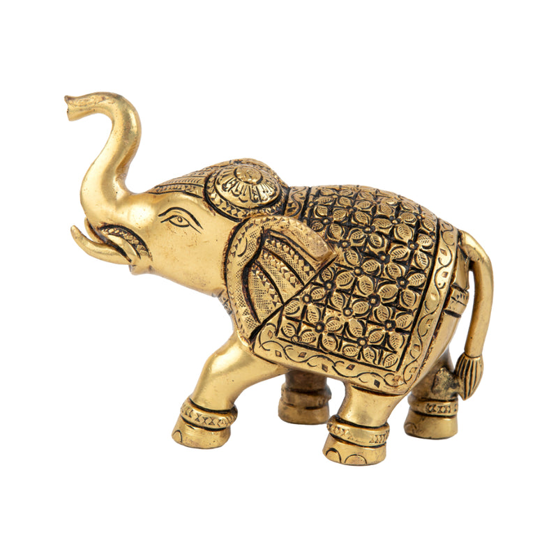 Jaszz Art Brass Elephant 02 Ethnic Design Handmade Antique for Home Decor