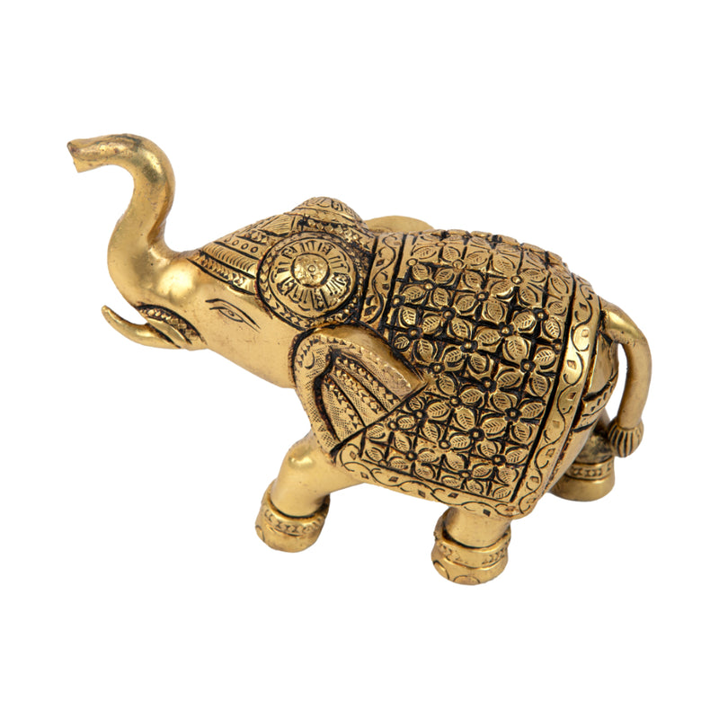 Jaszz Art Brass Elephant 02 Ethnic Design Handmade Antique for Home Decor