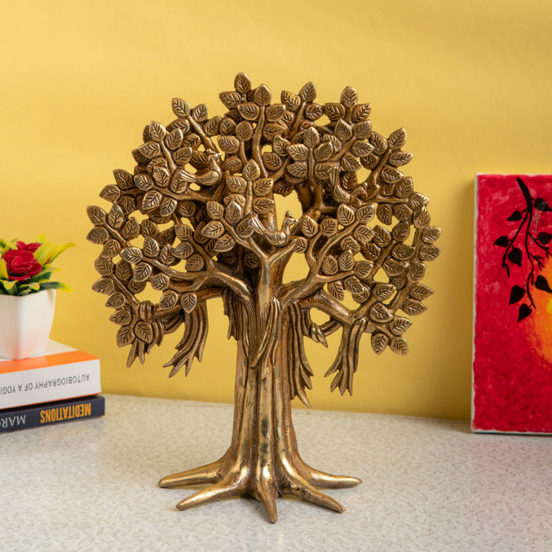 Brass Tree - intricately crafted brass tree sculpture, golden finish, represents strength, growth, and connection to nature, adds a natural and organic element to your home decor, symbolizes stability and grounding, a beautiful centerpiece or accent piece for any room, available in various sizes and designs, a timeless and versatile addition to your collection of brass sculptures and figurines, perfect for nature enthusiasts and those seeking a serene and harmonious atmosphere.