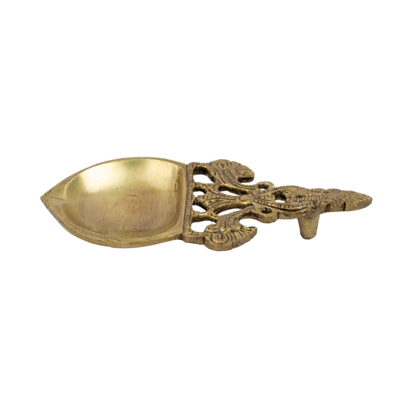 Brass Pooja Spoon - beautifully crafted brass spoon for religious rituals, ideal for offering sacred substances during prayers and ceremonies, golden finish, perfect for home puja setups and spiritual practices, symbolizes purity and devotion, enhances the sacredness of rituals, a functional and auspicious addition to your pooja essentials and religious artifacts.