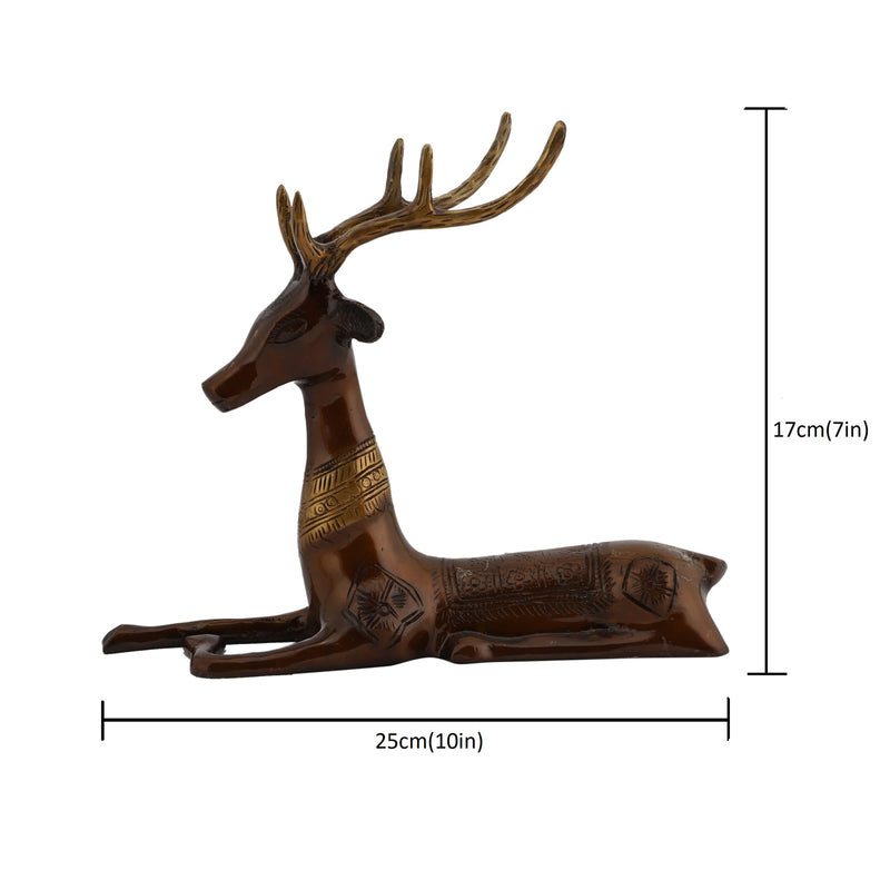 Brass deer product - meticulously crafted brass sculpture, graceful deer design, intricate details, golden finish, decorative home accent, symbolizes grace and nature, adds a touch of elegance to any space, unique gift for wildlife enthusiasts.