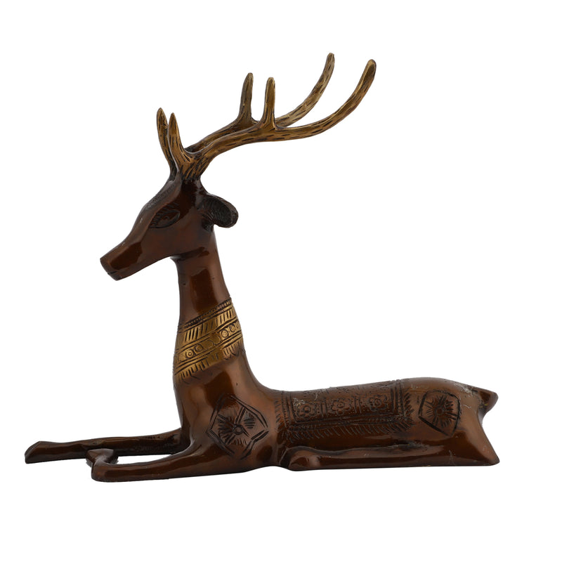 Brass deer product - meticulously crafted brass sculpture, graceful deer design, intricate details, golden finish, decorative home accent, symbolizes grace and nature, adds a touch of elegance to any space, unique gift for wildlife enthusiasts.