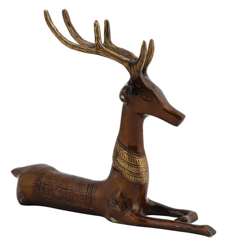 Brass deer product - meticulously crafted brass sculpture, graceful deer design, intricate details, golden finish, decorative home accent, symbolizes grace and nature, adds a touch of elegance to any space, unique gift for wildlife enthusiasts.