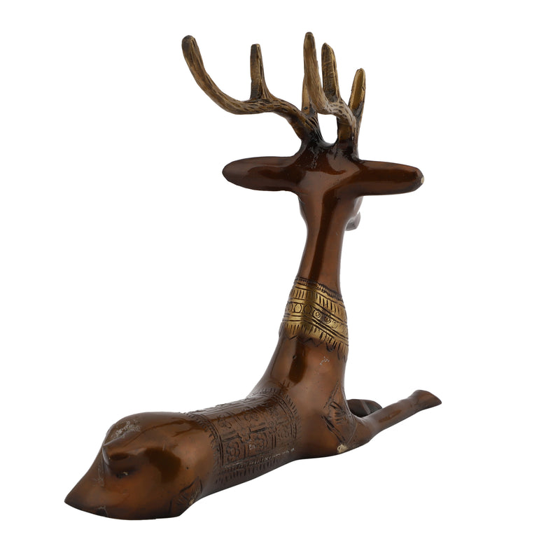 Brass deer product - meticulously crafted brass sculpture, graceful deer design, intricate details, golden finish, decorative home accent, symbolizes grace and nature, adds a touch of elegance to any space, unique gift for wildlife enthusiasts.