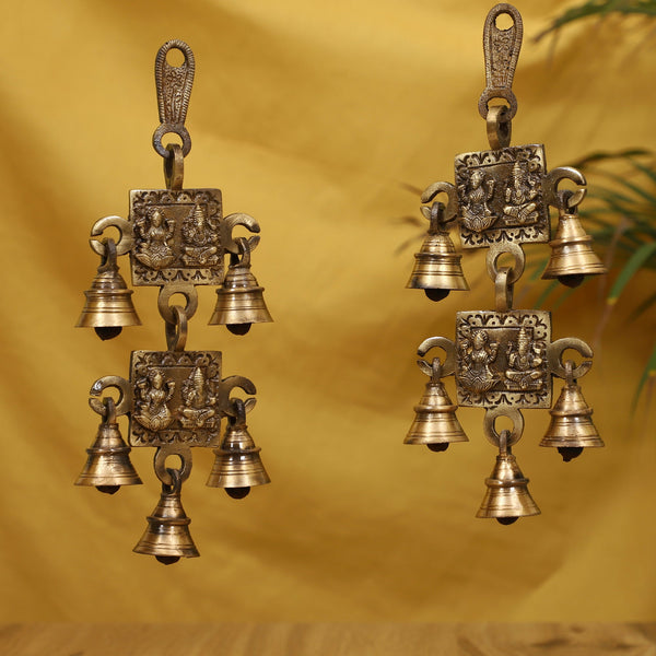 Lakshmi Ganesh Ji antique beautiful bell bells brass decor decoration decorative Diwali door Festival gift gifts god gold golden hanging home item items love luck pooja puja room Vastu wealth