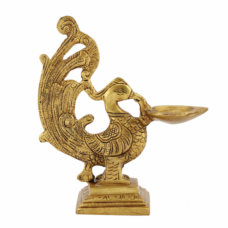 Jaszz Art Brass Peacock Diya (Type 4)