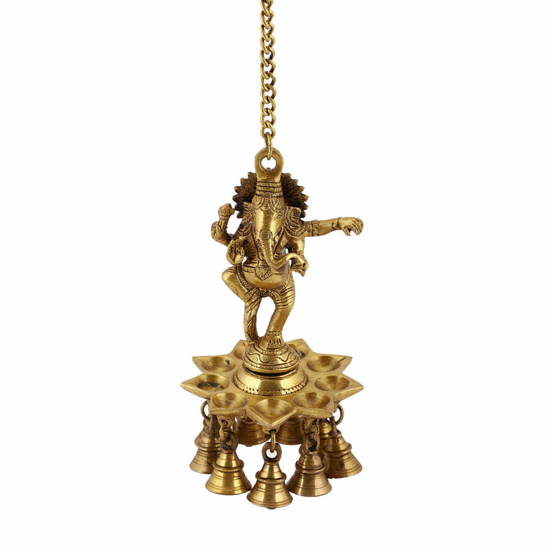 Brass Wall Diya - intricately designed brass oil lamp for wall mounting, golden finish, decorative home accent, traditional Indian Diya, emits a warm and inviting glow, ideal for enhancing wall decor and creating an ambiance of serenity, perfect for religious ceremonies and festive occasions, adds a touch of traditional charm to interior spaces.