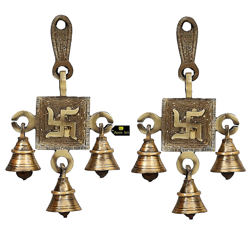 Jaszz Art Swastik Design Bell (Pack of 2)