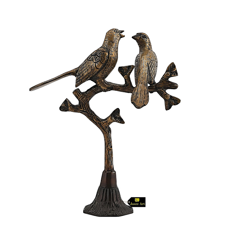 Brass love bird product - beautifully crafted brass sculpture, symbolic love birds, intricate detailing, exquisite golden finish, romantic home decor piece, symbolizes love and companionship, adds elegance and charm to any space.