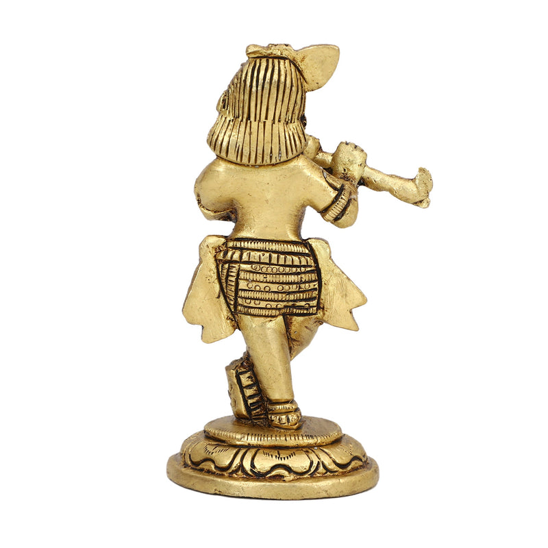 Krishna Ji Brass Statue With Basuri (Small)