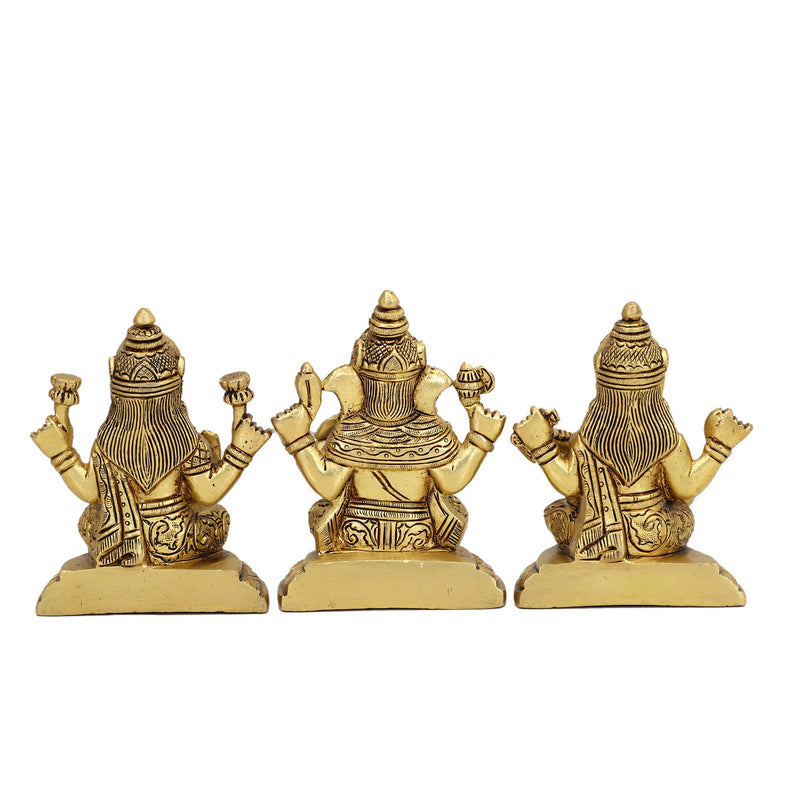  Lakshmi Ganesh and Saraswati ji antique Bhagwan brass decor Diwali Dipawali Festival gift gifts god gold golden home idol idols item items love luck murti pooja puja room statue Vastu wealth