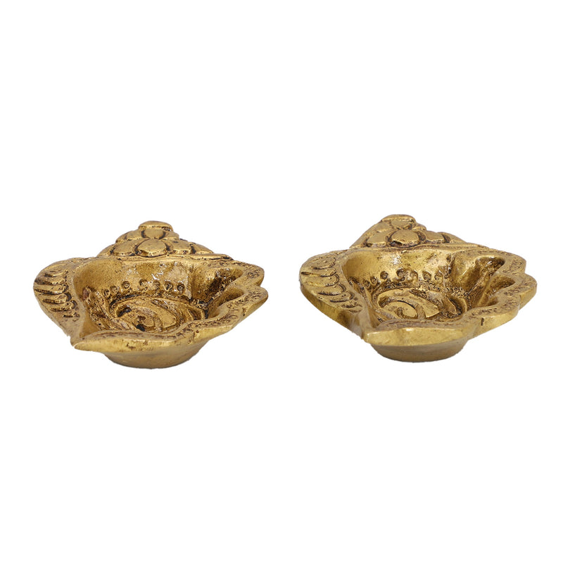 Brass small Akhand Diya - intricately designed brass oil lamp, compact size, traditional Indian Diya, golden finish, decorative home accent, emits a warm and serene glow, ideal for religious ceremonies and meditation, enhances spiritual ambiance and decor.