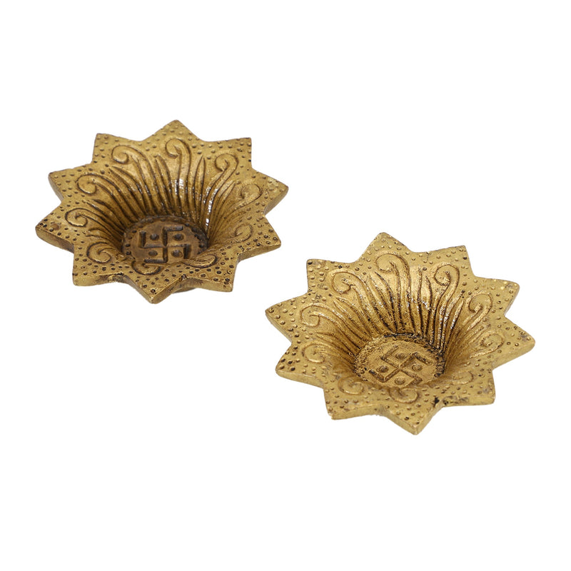 Brass small Akhand Diya - intricately designed brass oil lamp, compact size, traditional Indian Diya, golden finish, decorative home accent, emits a warm and serene glow, ideal for religious ceremonies and meditation, enhances spiritual ambiance and decor.