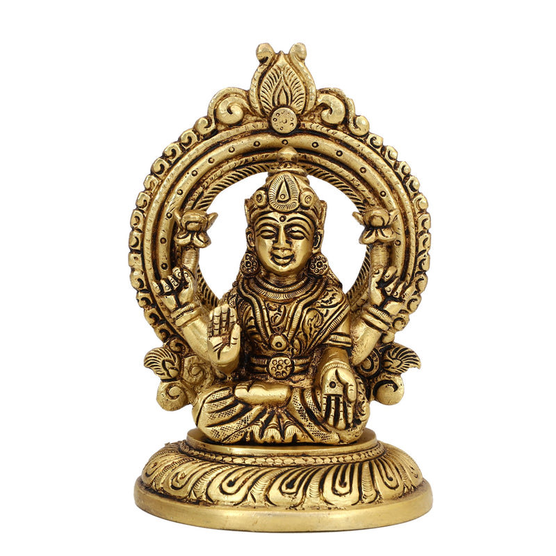 Brass God Lakshmi Ganesha Ji - meticulously designed brass statue featuring Lord Lakshmi and Lord Ganesha, golden finish, auspicious and revered deities, perfect for home decor and spiritual spaces, ideal for invoking blessings, prosperity, and success, symbolizes wealth, wisdom, and divine grace, enhances the spiritual energy and fosters a sense of divine presence, a sacred and blessed addition to your collection of brass sculptures and figurines.