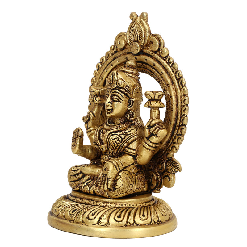 Brass God Lakshmi Ganesha Ji - meticulously designed brass statue featuring Lord Lakshmi and Lord Ganesha, golden finish, auspicious and revered deities, perfect for home decor and spiritual spaces, ideal for invoking blessings, prosperity, and success, symbolizes wealth, wisdom, and divine grace, enhances the spiritual energy and fosters a sense of divine presence, a sacred and blessed addition to your collection of brass sculptures and figurines.