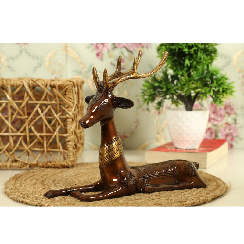  Vintage Deer Standing Animal Antique Art Beautiful Bedroom Brass Decor Decoration Figure Figurines Gift Gifts Gold Golden Home Item Items Living Livingroom Love Luck Office Pet Room School Showpiece Statue Vastu Wealth