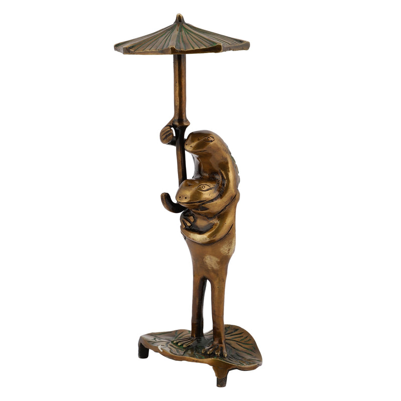 Umbrella Frog Animal Antique Art Beautiful Bedroom Brass Decor Decoration Figure Figurines Gift Gifts God Gold Golden Home Easter Item Items Living Livingroom Love Luck Office Pet Room School Showpiece Statue Vastu Wealth