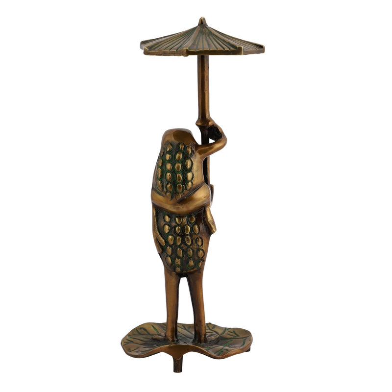 Umbrella Frog Animal Antique Art Beautiful Bedroom Brass Decor Decoration Figure Figurines Gift Gifts God Gold Golden Home Easter Item Items Living Livingroom Love Luck Office Pet Room School Showpiece Statue Vastu Wealth