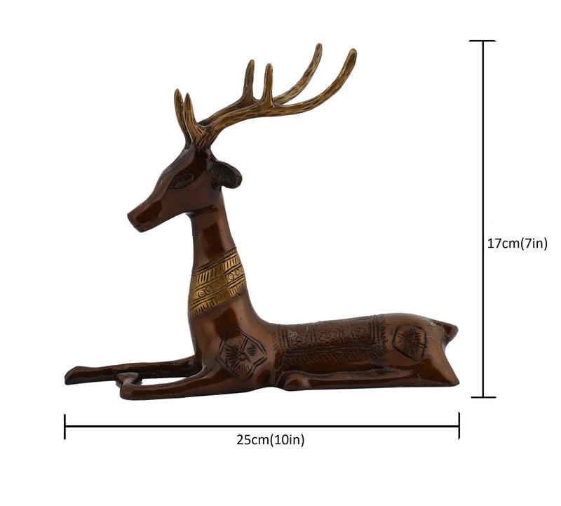  Vintage Deer Standing Animal Antique Art Beautiful Bedroom Brass Decor Decoration Figure Figurines Gift Gifts Gold Golden Home Item Items Living Livingroom Love Luck Office Pet Room School Showpiece Statue Vastu Wealth