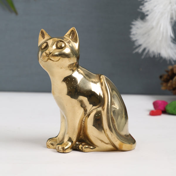 Cat Kitten Animal Antique Art Beautiful Bedroom Brass Decor Decoration Figure Figurines Gift Gifts God Gold Golden Home Idol Idols Item Items Living Livingroom Love Luck Office Pet Room School Showpiece Statue Vastu Wealth