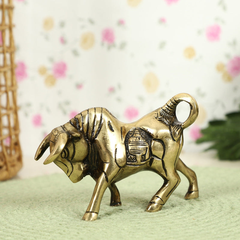  fighting Bull Animal Antique Beautiful Bedroom Brass Decor Decoration Figure Figurines Gift Gifts God Gold Golden Home Idol Idols Item Items Living Livingroom Love Luck Office Pet Room School Showpiece Statue Vastu Wealth