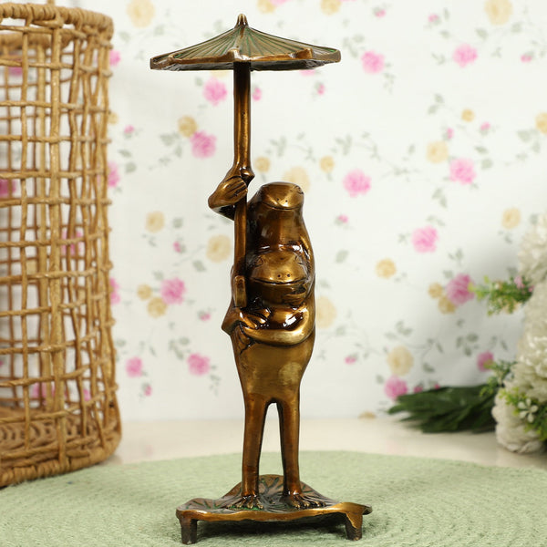 Umbrella Frog Animal Antique Art Beautiful Bedroom Brass Decor Decoration Figure Figurines Gift Gifts God Gold Golden Home Easter Item Items Living Livingroom Love Luck Office Pet Room School Showpiece Statue Vastu Wealth