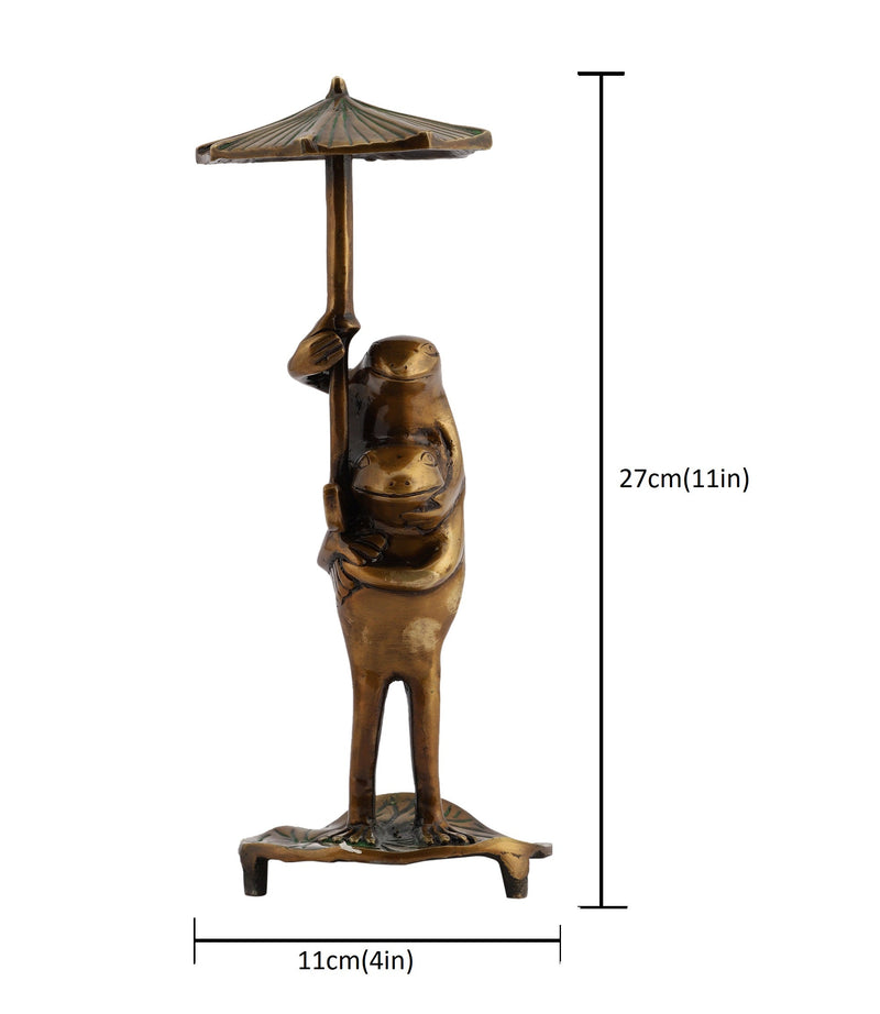 Umbrella Frog Animal Antique Art Beautiful Bedroom Brass Decor Decoration Figure Figurines Gift Gifts God Gold Golden Home Easter Item Items Living Livingroom Love Luck Office Pet Room School Showpiece Statue Vastu Wealth