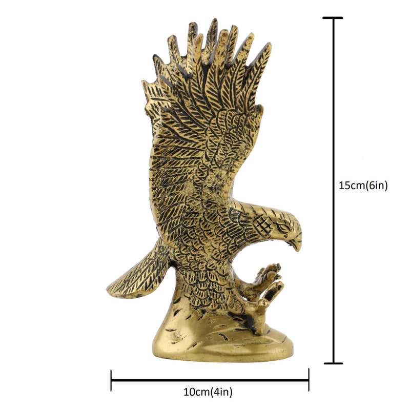 Jaszz Art Brass Eagle Statue - Small (Golden)