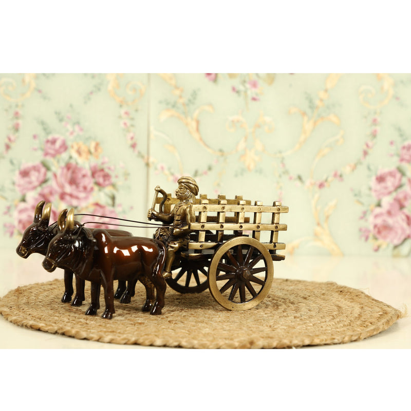 Vintage Brass Bullock Cart (Pack of 1)